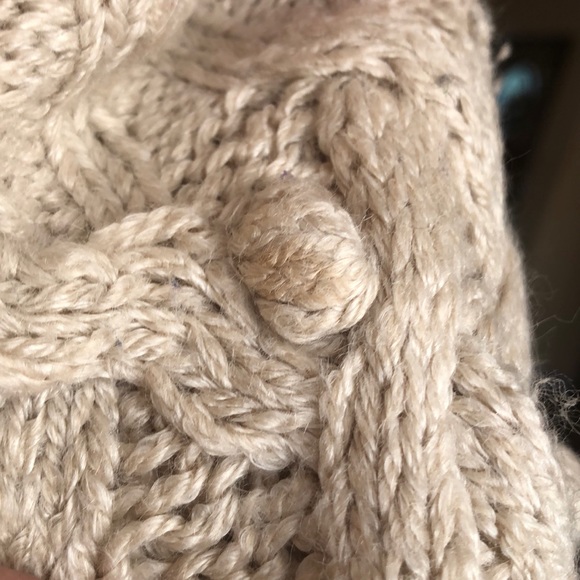 Olive & Oak sweater natural beige color knit cardigan collared button down cable - Picture 8 of 8